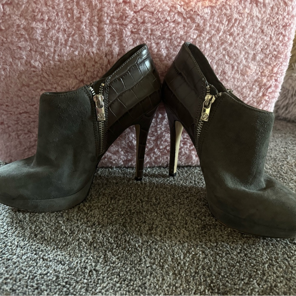 Michael Kors Gray Stiletto Ankle Boots